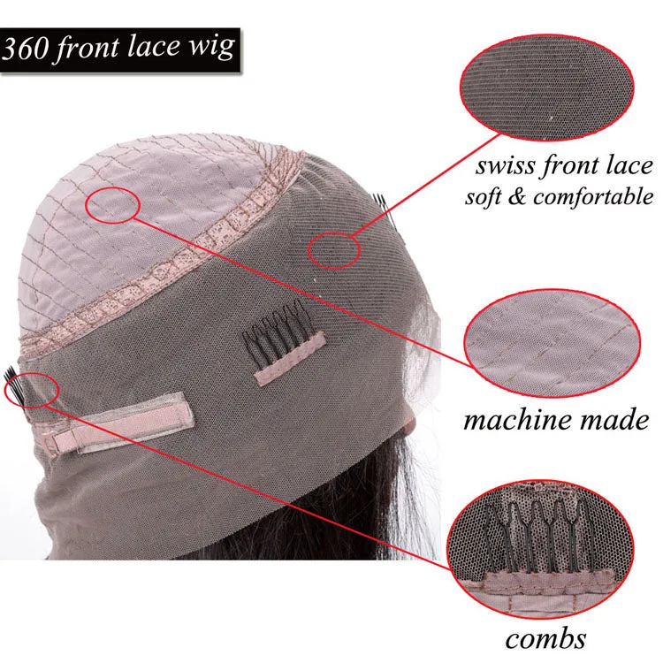 12A Glueless Full Lace Human Hair Wigs For Black Women Indian Virgin Hair Wigs Deep Curly 360 Lace Front Wigs With Baby Hair
