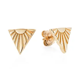 9ct Gold Ray V Ear Studs by Yasmin Everley