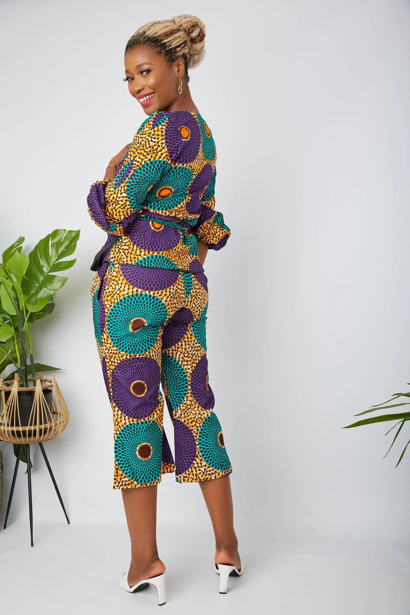 African Print  Wrap Top and Trouser Set