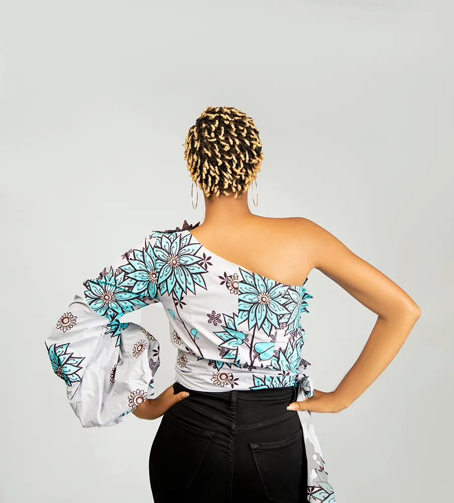 AFRICAN PRINT YEMISI SINGLE SLEEVE TOP