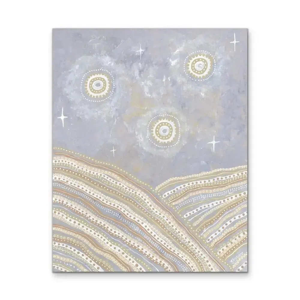 After The Storms -  Aboriginal Art Print by Holly Stowers - Canvas or Fine Art Print - Dot Painting