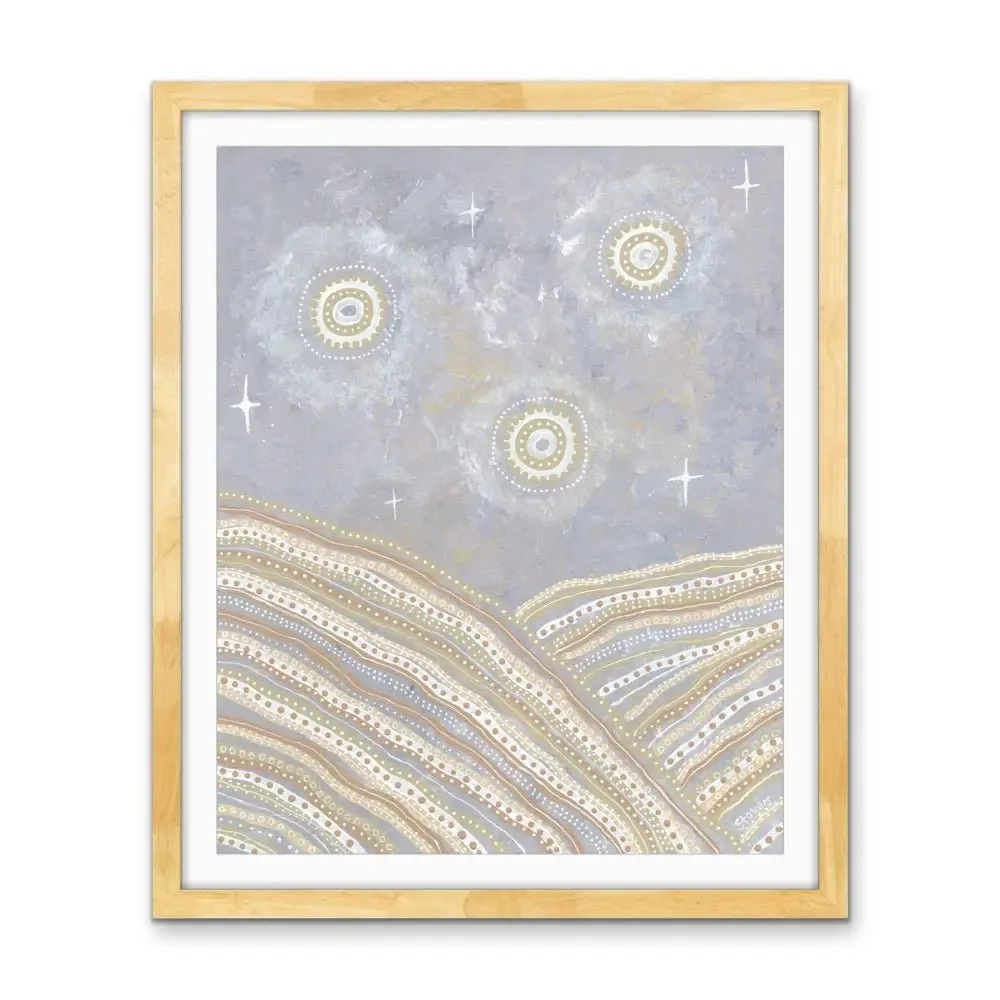 After The Storms -  Aboriginal Art Print by Holly Stowers - Canvas or Fine Art Print - Dot Painting