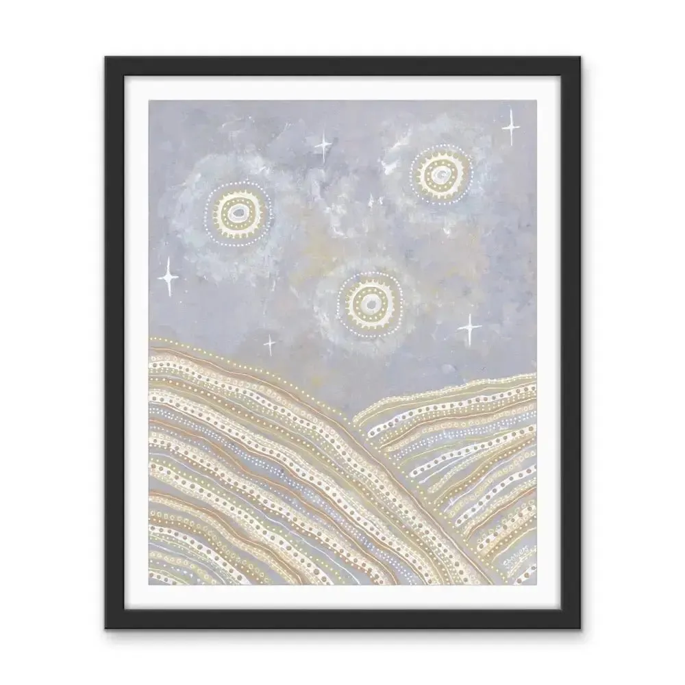 After The Storms -  Aboriginal Art Print by Holly Stowers - Canvas or Fine Art Print - Dot Painting