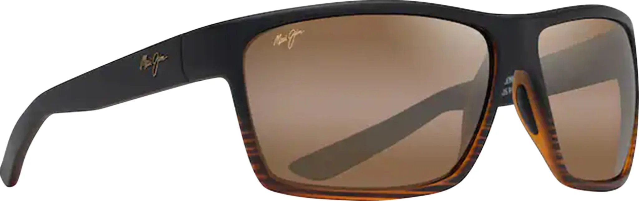 Alenuihaha Wrap Sunglasses - Dark Brown Stripe - HCL Bronze Polarized Lens|-|Lunettes de soleil enveloppe Alenuihaha - Dark Brown Stripe - Lentilles polarisées HCL Bronze