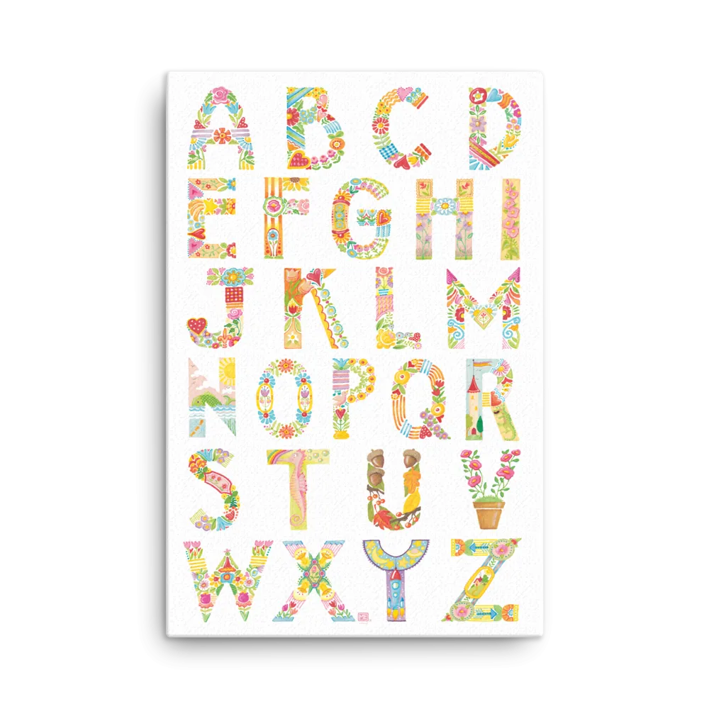 Alphabet Garden Wall Canvas