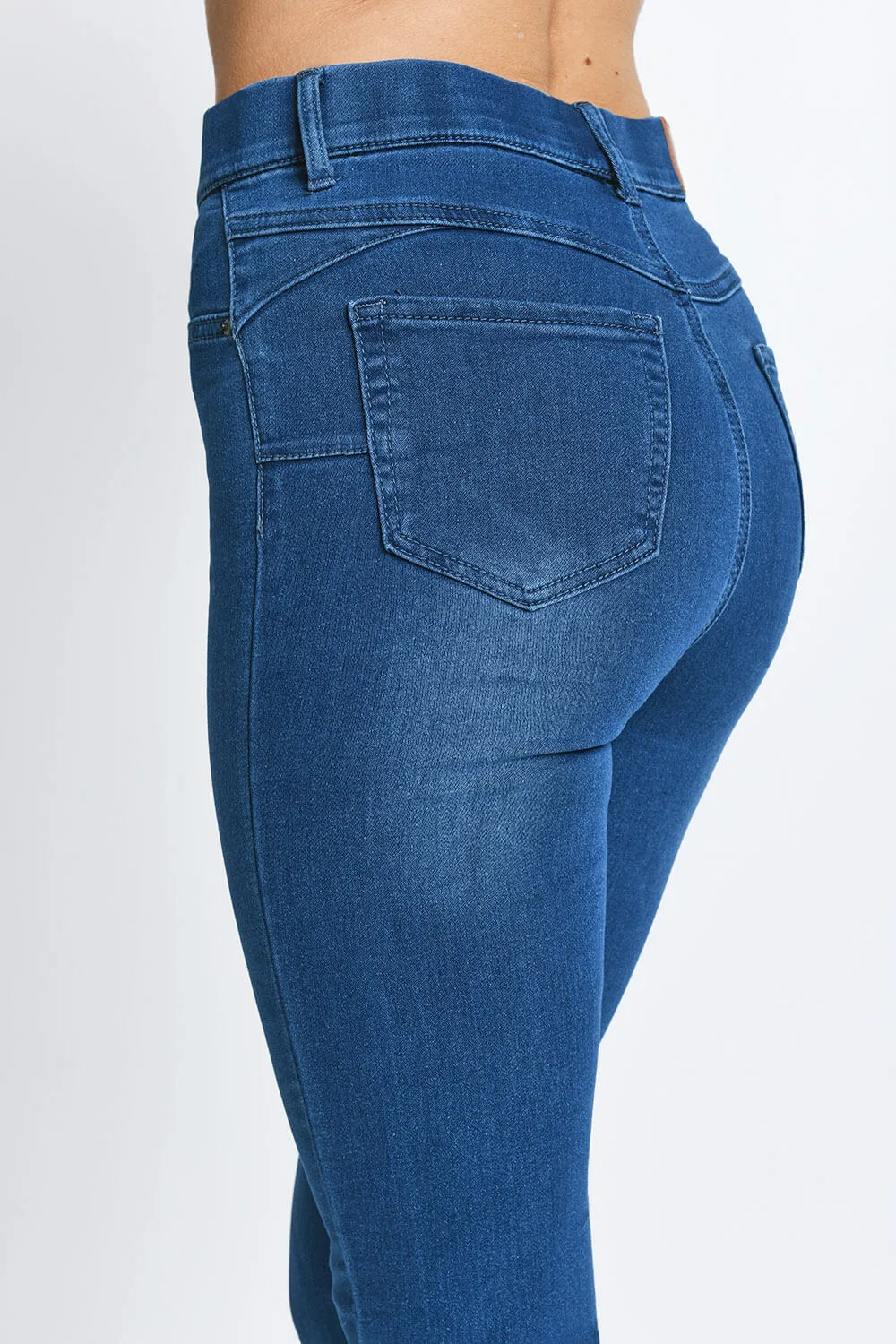 Ankle Grazer Jeggings - Mid Blue