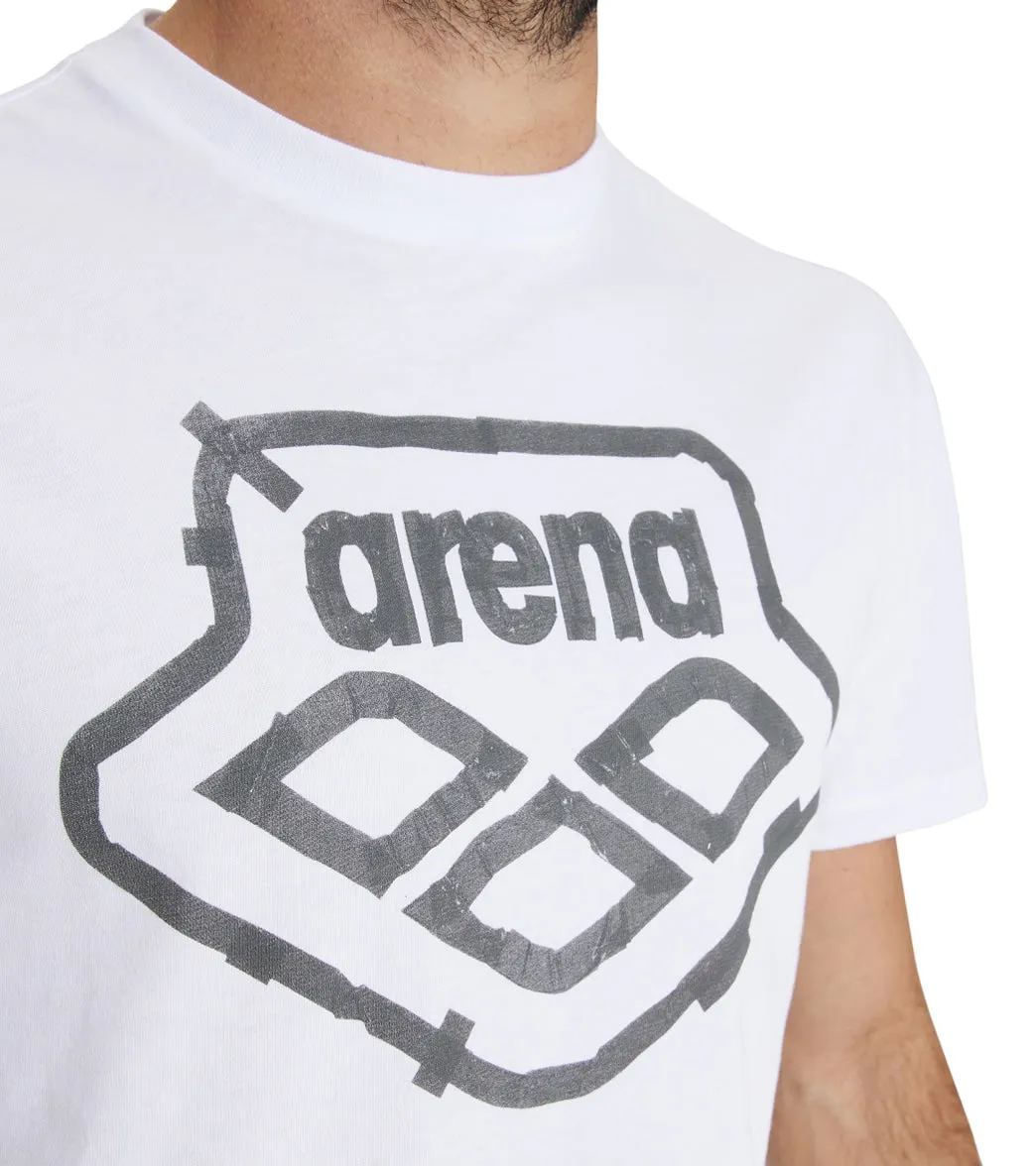 Arena Unisex Logo Tee White/Sticker Logo