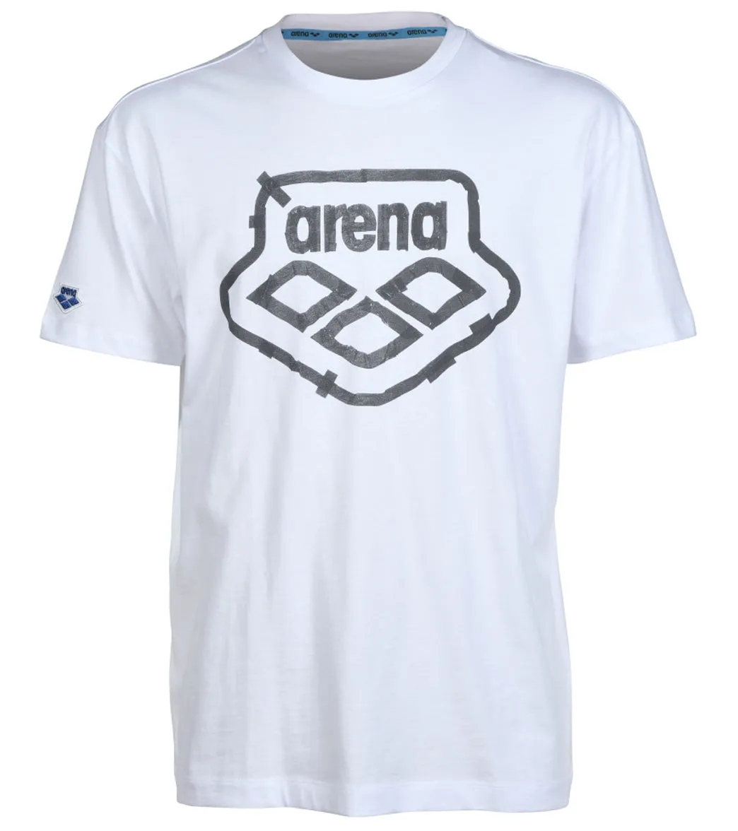 Arena Unisex Logo Tee White/Sticker Logo