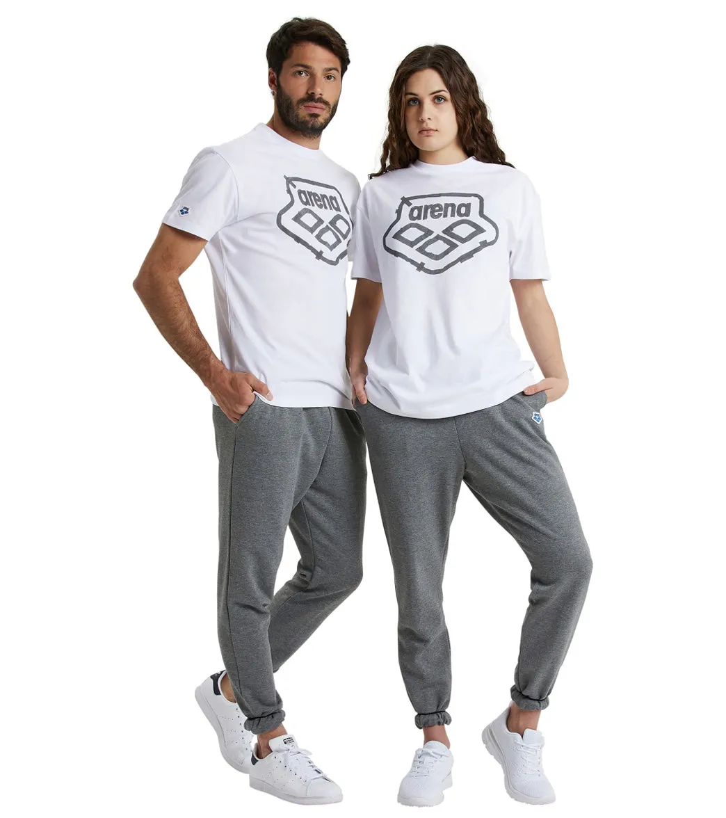 Arena Unisex Logo Tee White/Sticker Logo