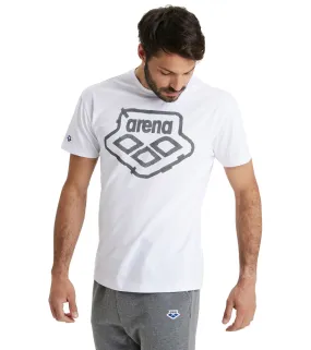 Arena Unisex Logo Tee White/Sticker Logo