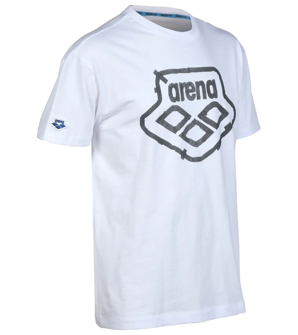 Arena Unisex Logo Tee White/Sticker Logo