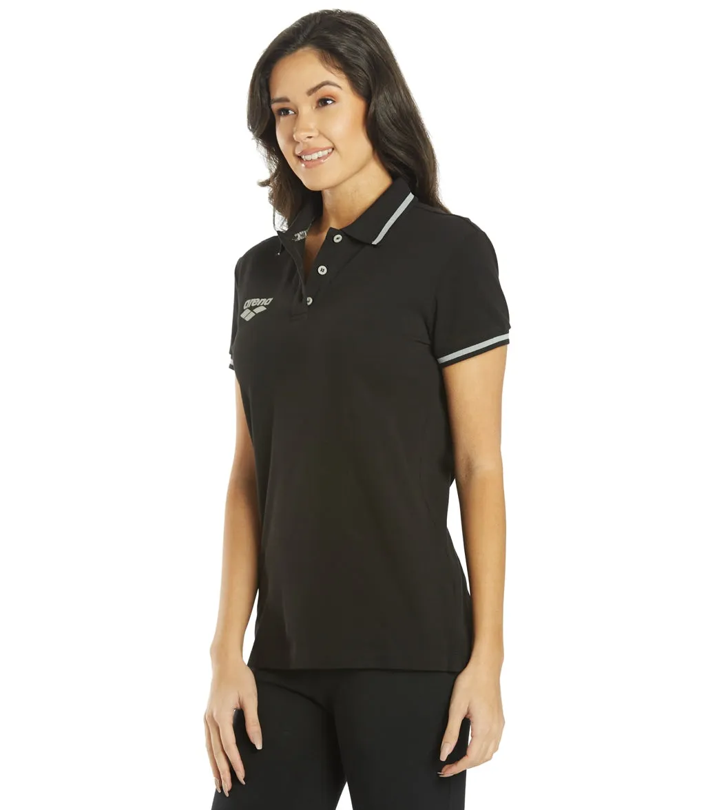 Arena Women's Team Line Short Sleeve Polo Black