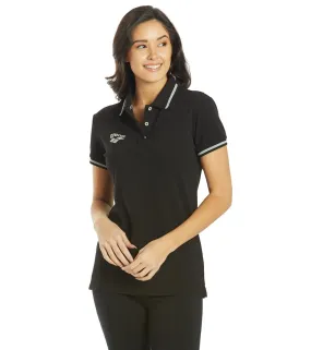 Arena Women's Team Line Short Sleeve Polo Black