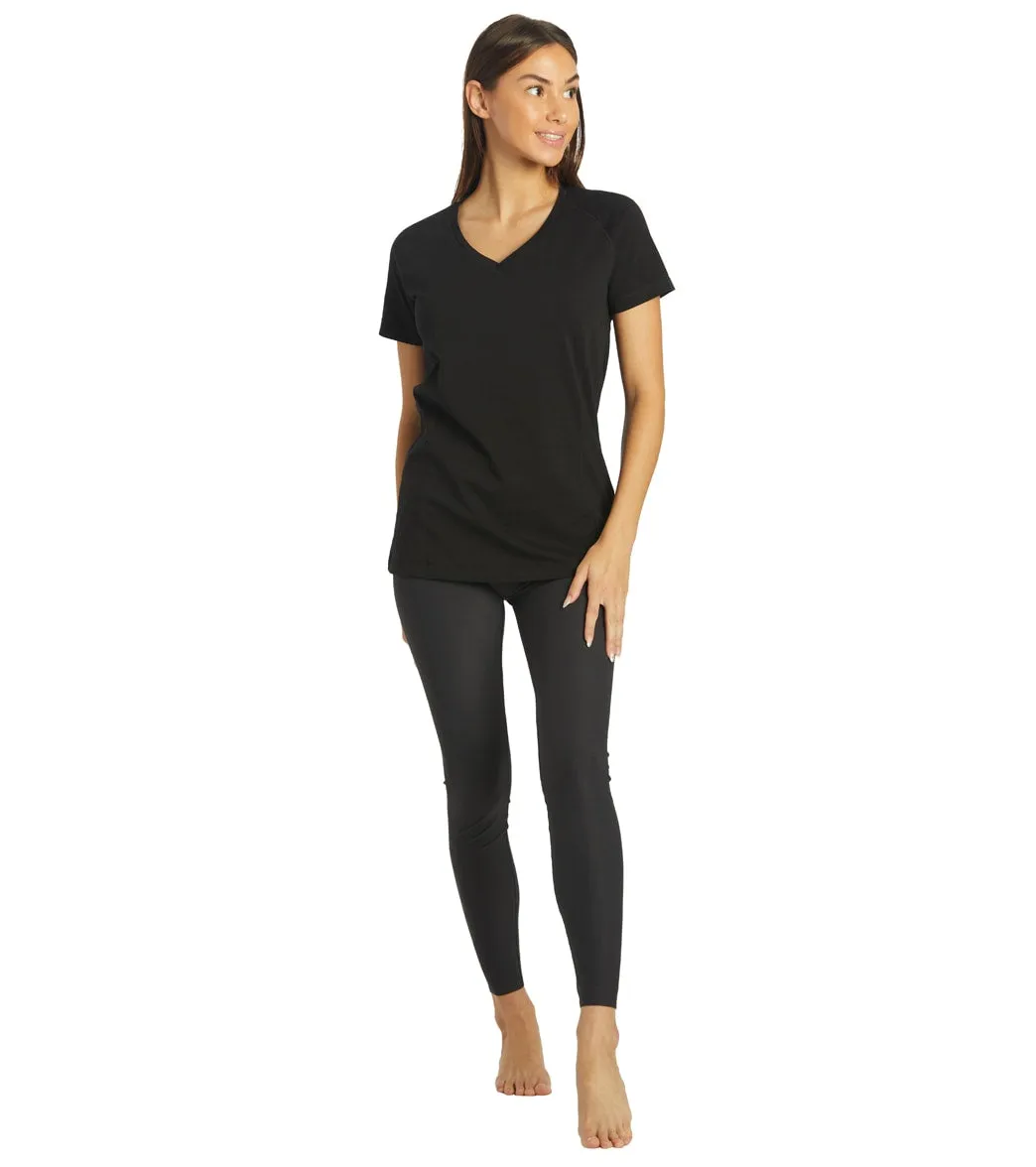 Arena Women's Team Line Short Sleeve V Neck T Shirt Black No Logo