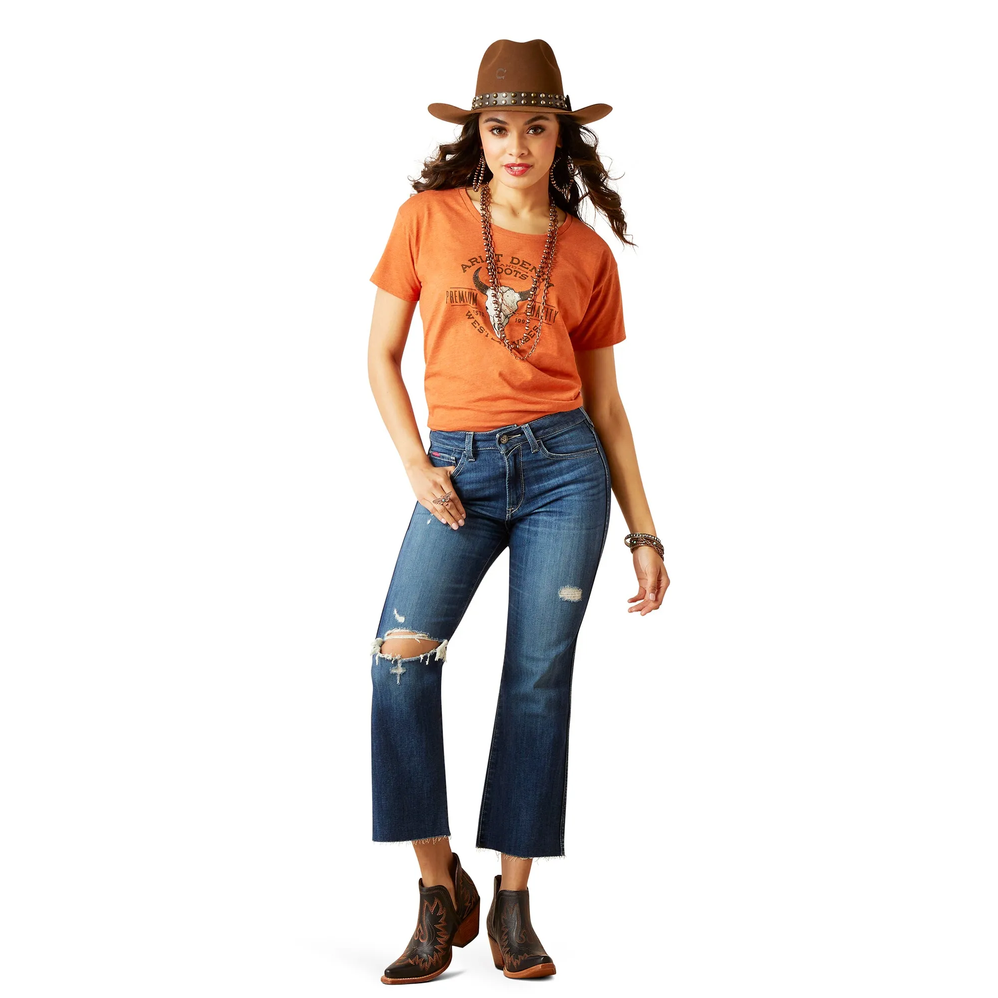 Ariat Ladies Bison Graphic Adobe Heather T-Shirt 10047635