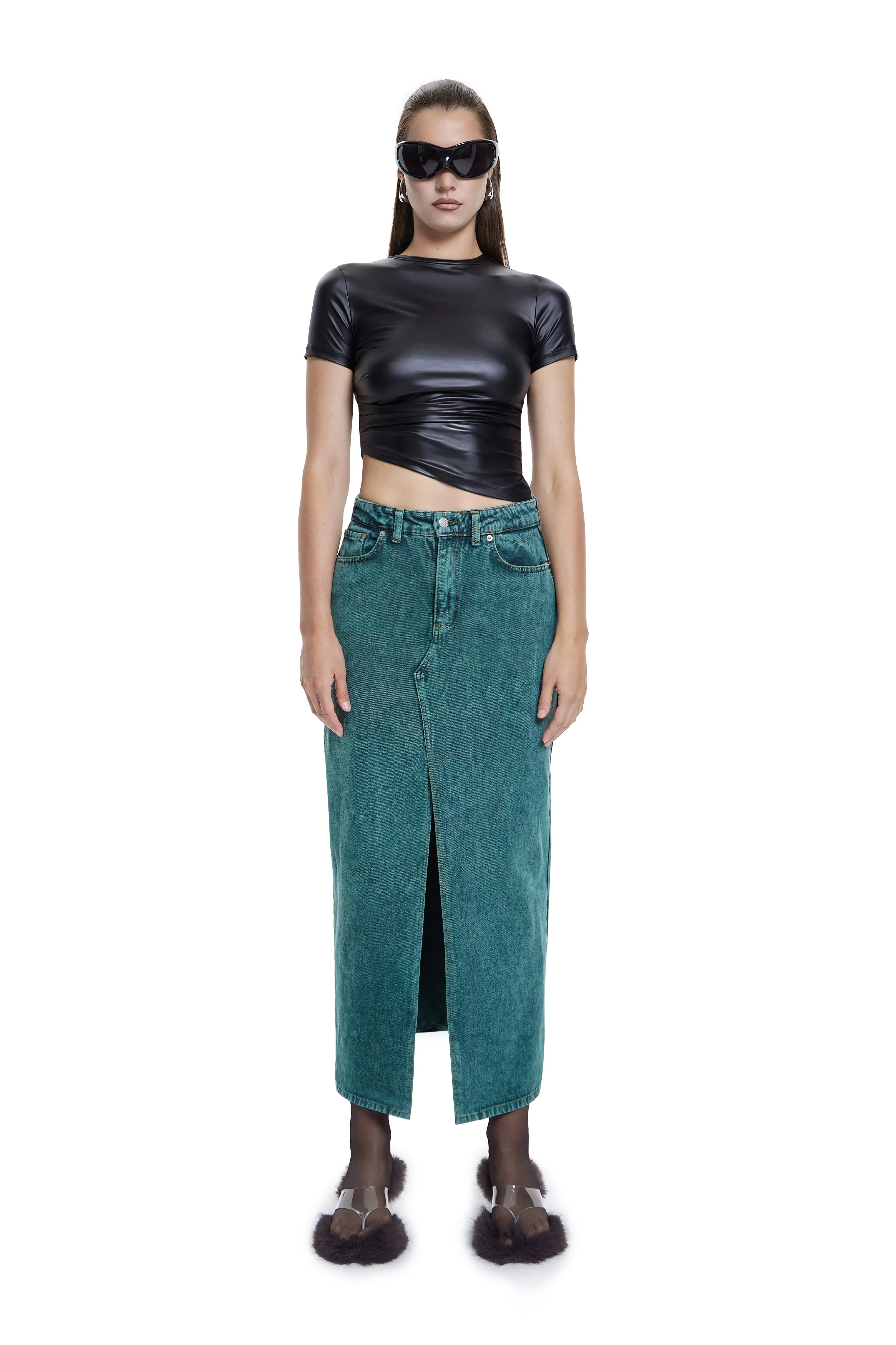 Asymmetrical Boujee BBlack Short Sleeve Top