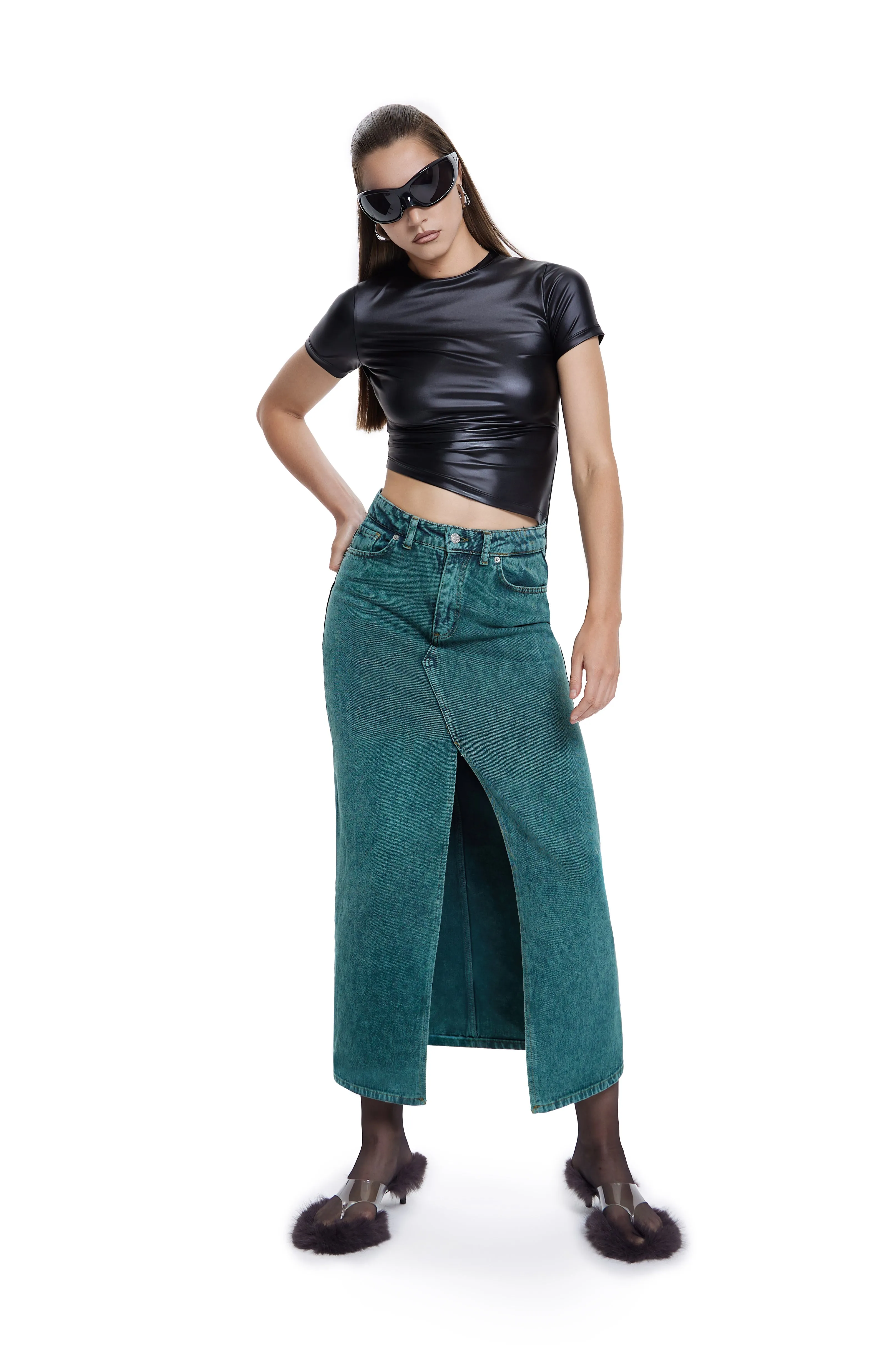 Asymmetrical Boujee BBlack Short Sleeve Top