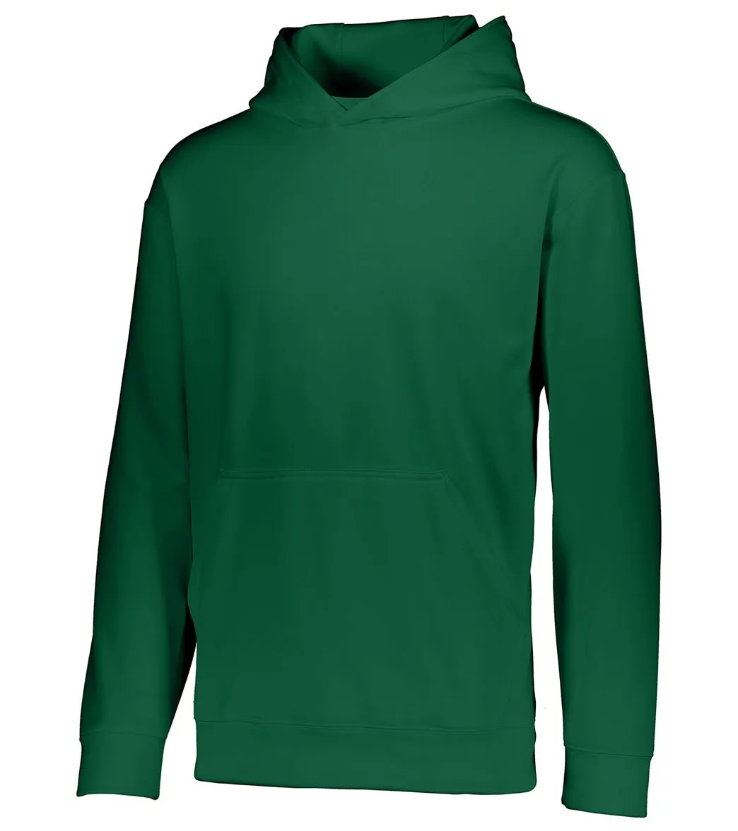 Augusta Sportswear Youth Wicking Fleece Hoodie Dark Green