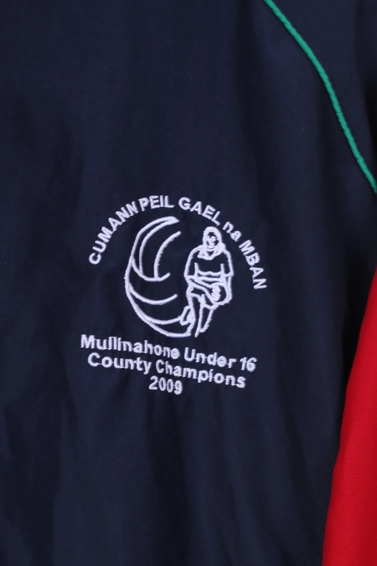 Azzuri Sport Cumann Peil Gael na MBAN Mens S Jacket Full Zipper Navy Sportswear Lightweight Mullinahone Under 16 County Chamions 2009