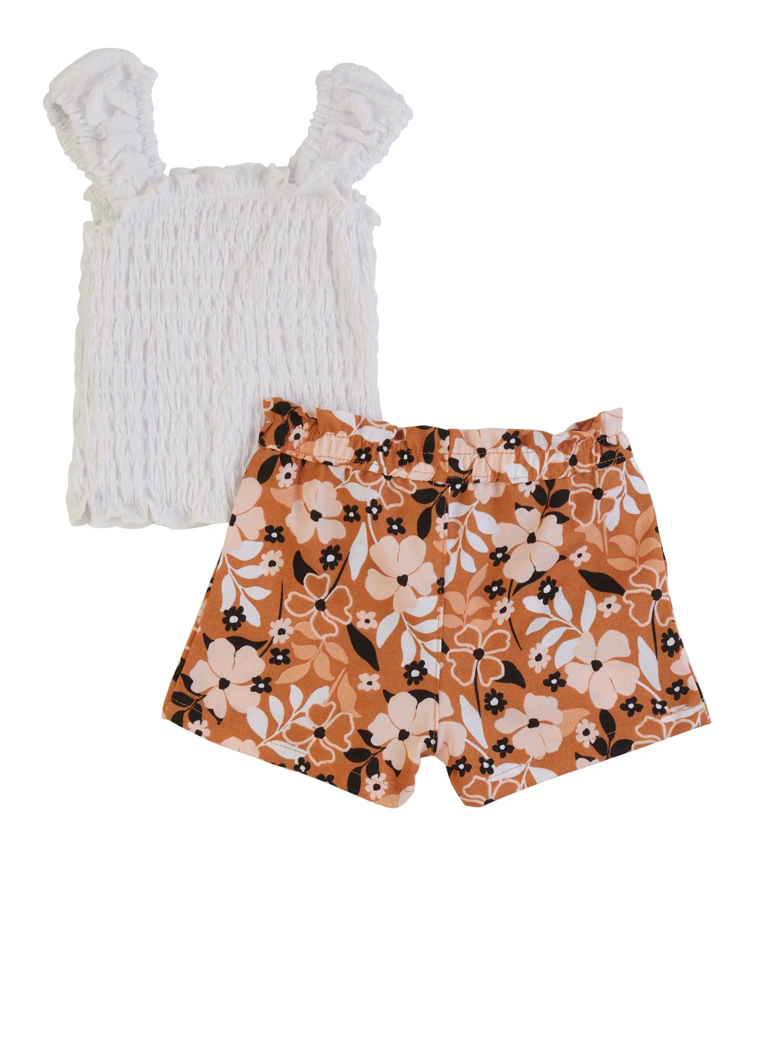 Baby Girls 0-9M Smocked Tank Top and Floral Print Shorts