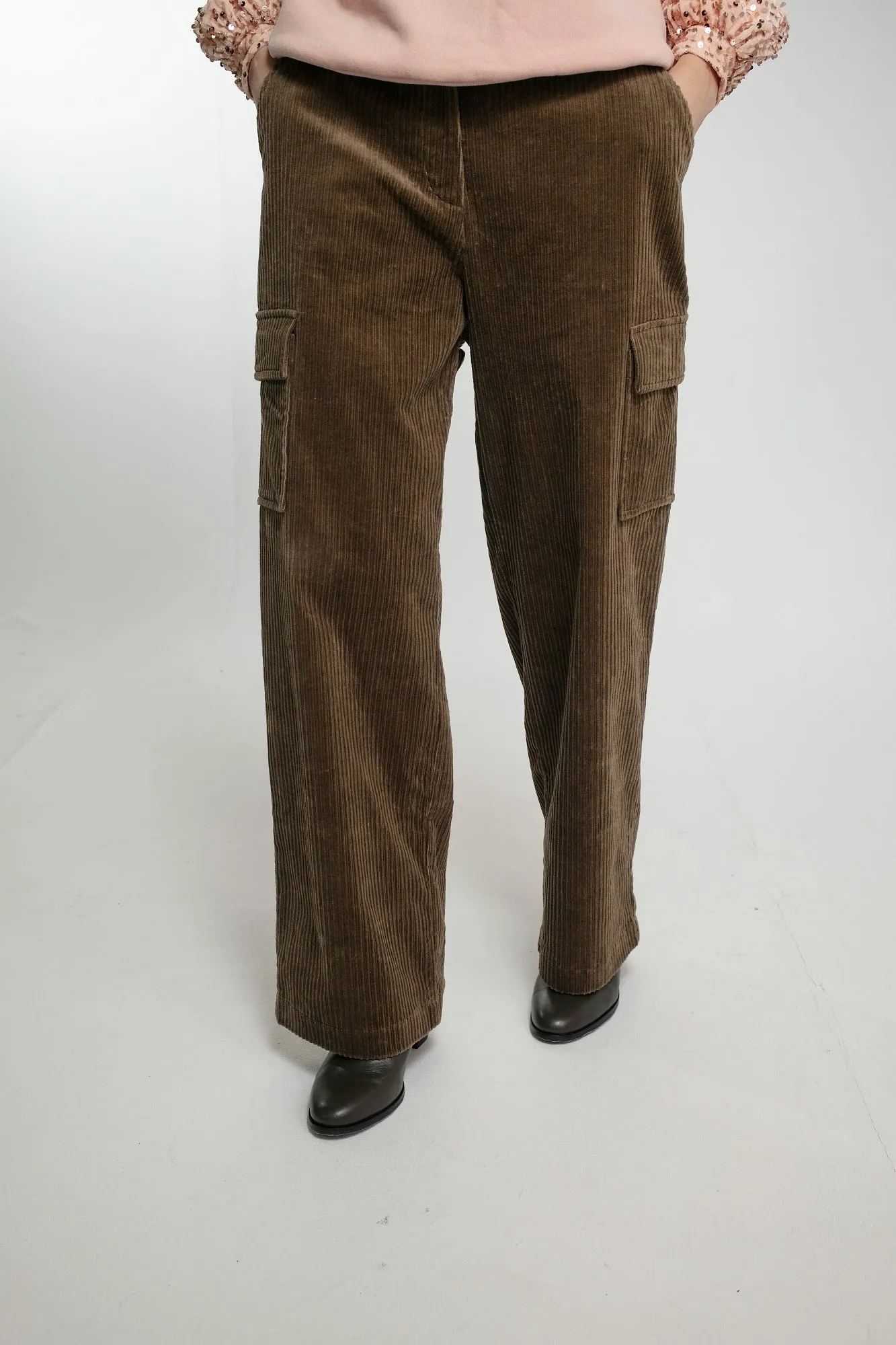 BESSIE CORD CARGOS IN KHAKI