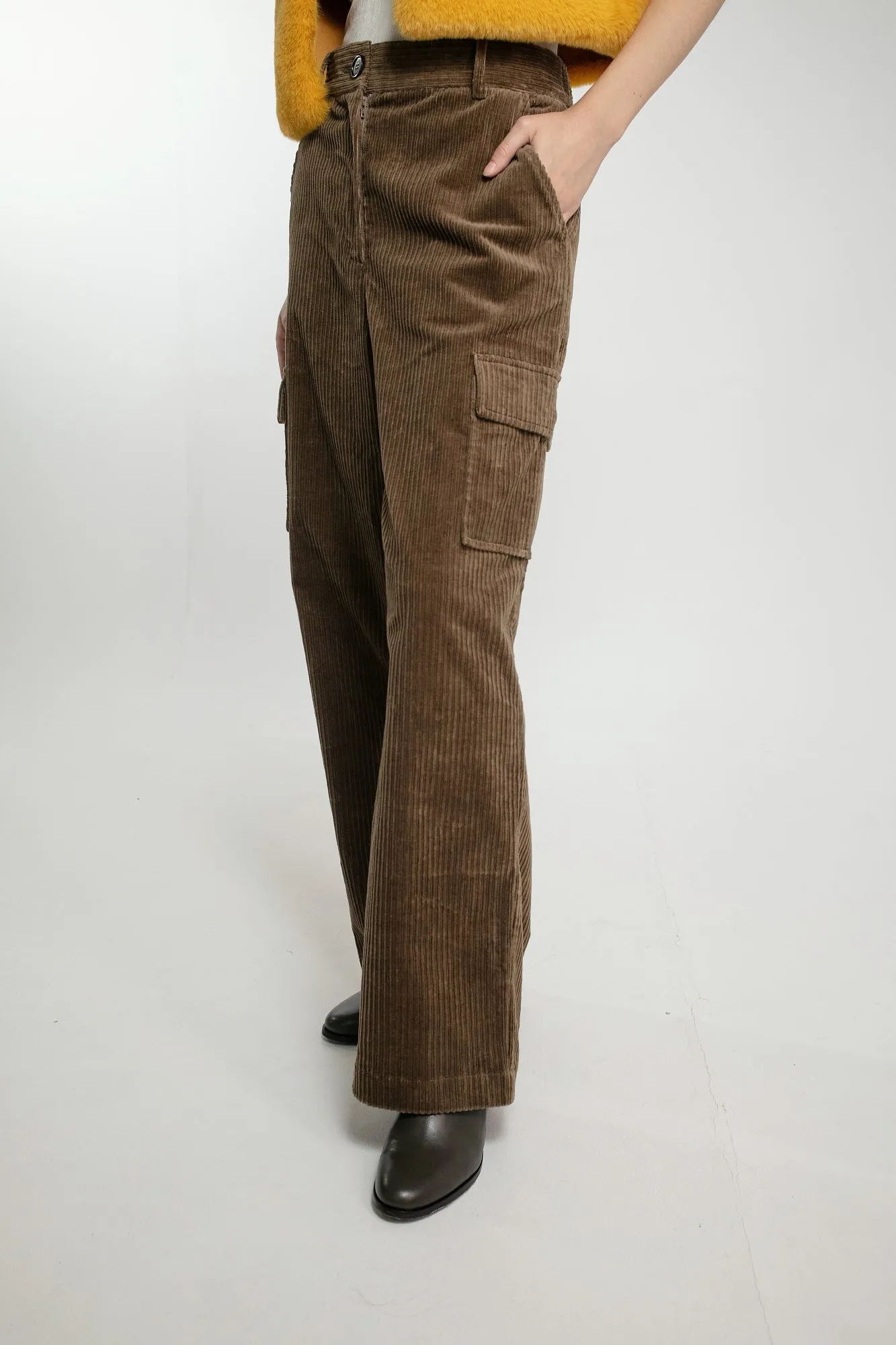 BESSIE CORD CARGOS IN KHAKI