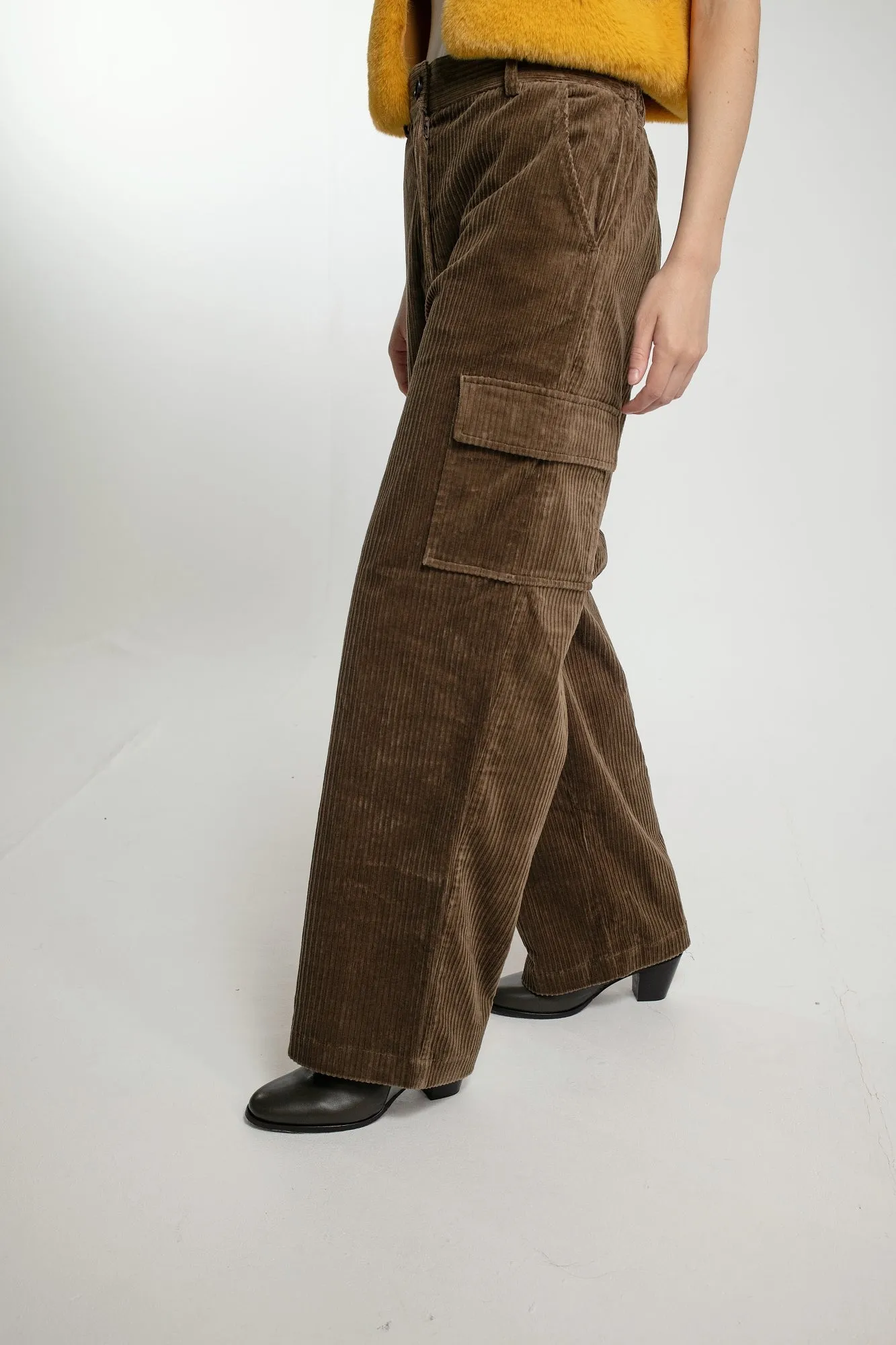 BESSIE CORD CARGOS IN KHAKI
