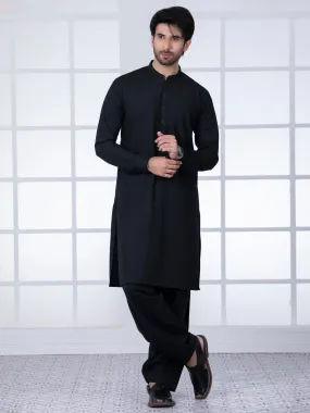 Black Blended Kameez Shalwar - AL-KS-2779