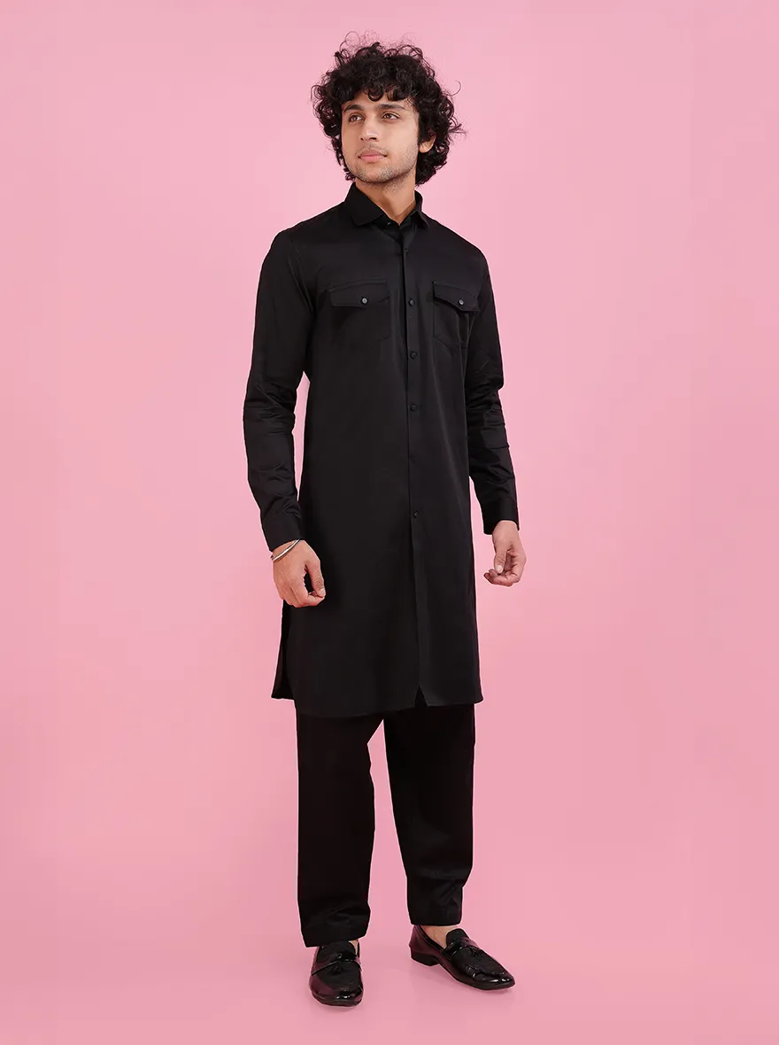 Black Pathani Kurta | Azania