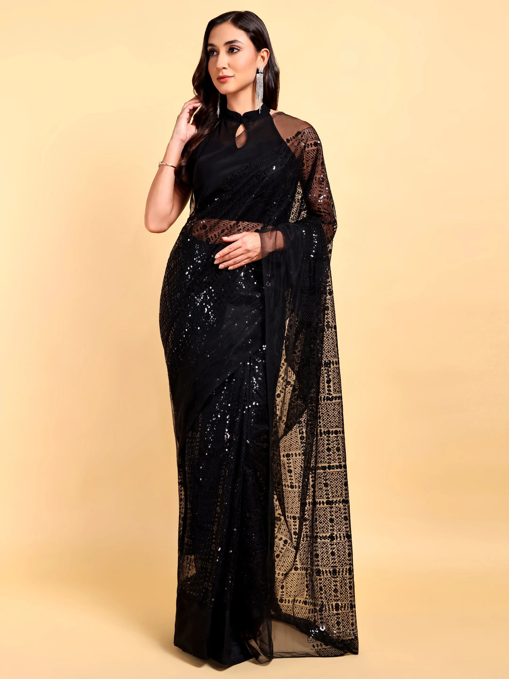 Black Saree Set (2 Piece)