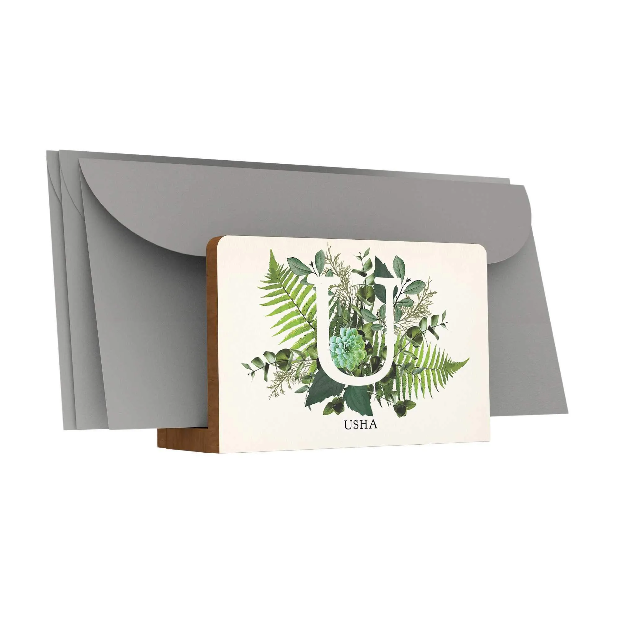 Botanical Monogram Letter Holder