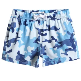 Boys Camo Stretch Swim Trunks