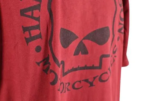 Branded  Men's T-Shirt Merlot Red Skull Short Sleeve (S56)