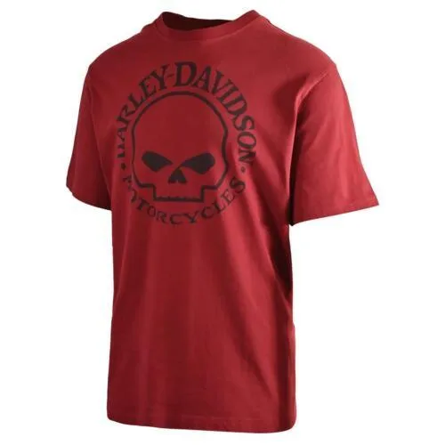 Branded  Men's T-Shirt Merlot Red Skull Short Sleeve (S56)