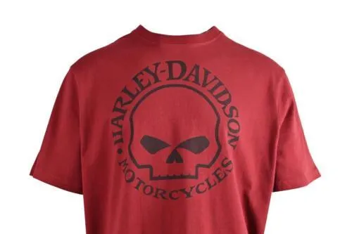 Branded  Men's T-Shirt Merlot Red Skull Short Sleeve (S56)