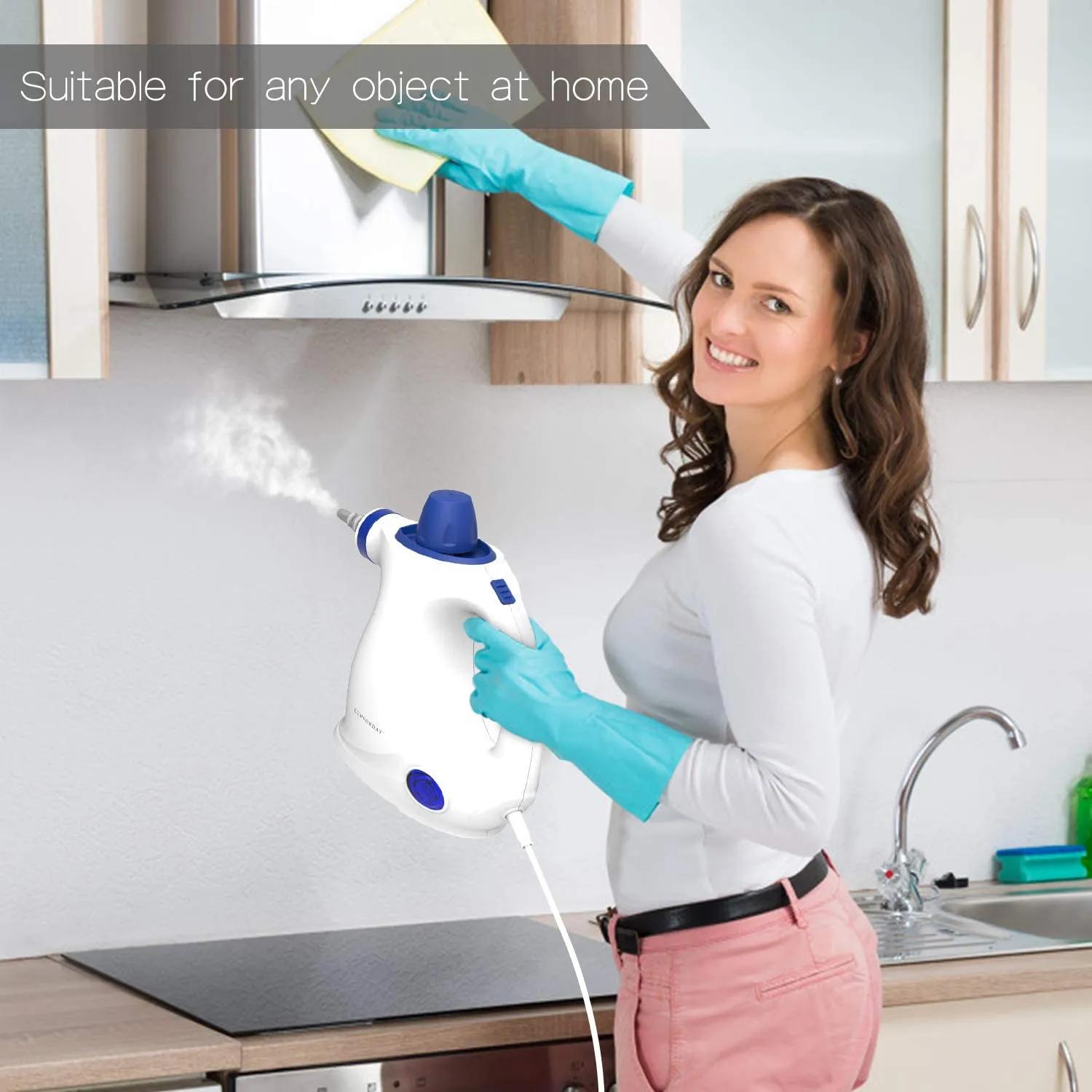 Comforday Steam Cleaner- Multi Purpose Cleaners Carpet High Pressure Chemical Free Steamer with 9-Piece Accessories, Perfect for Stain Removal, Curtains, Car Seats,Floor,Window Cleaning