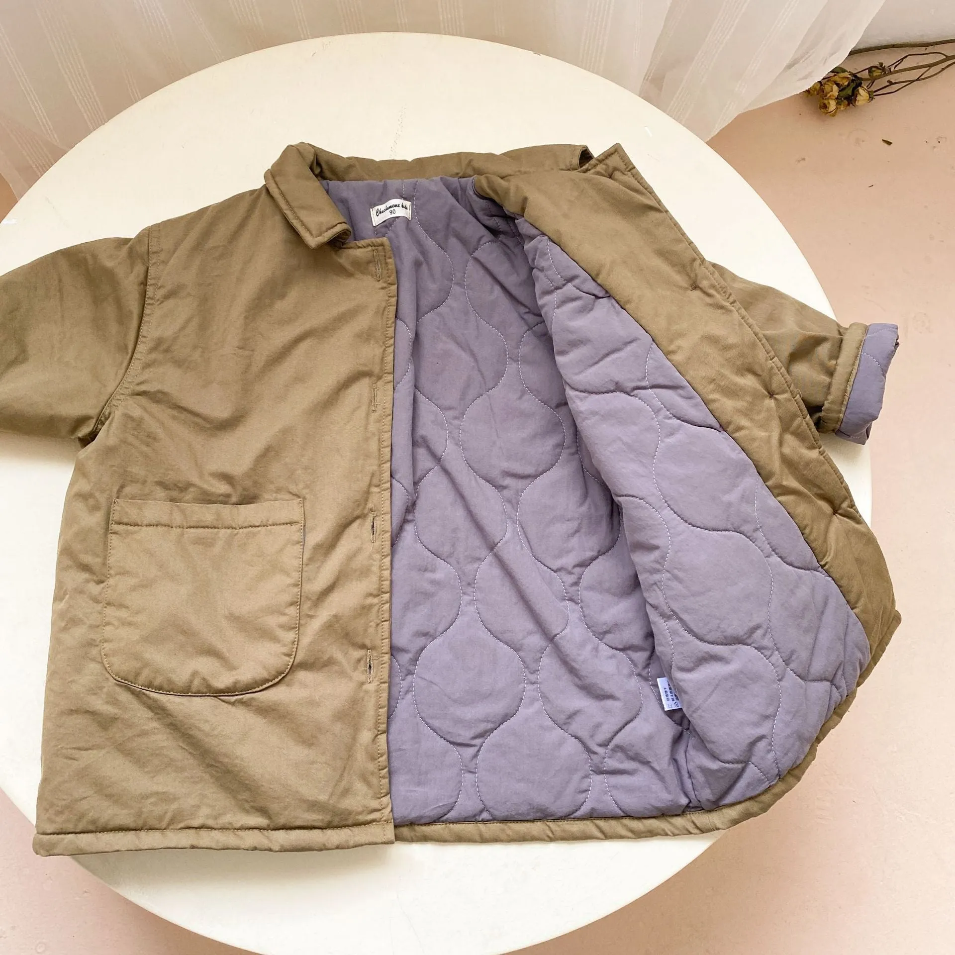 Cozy Kids' Army Green Parka