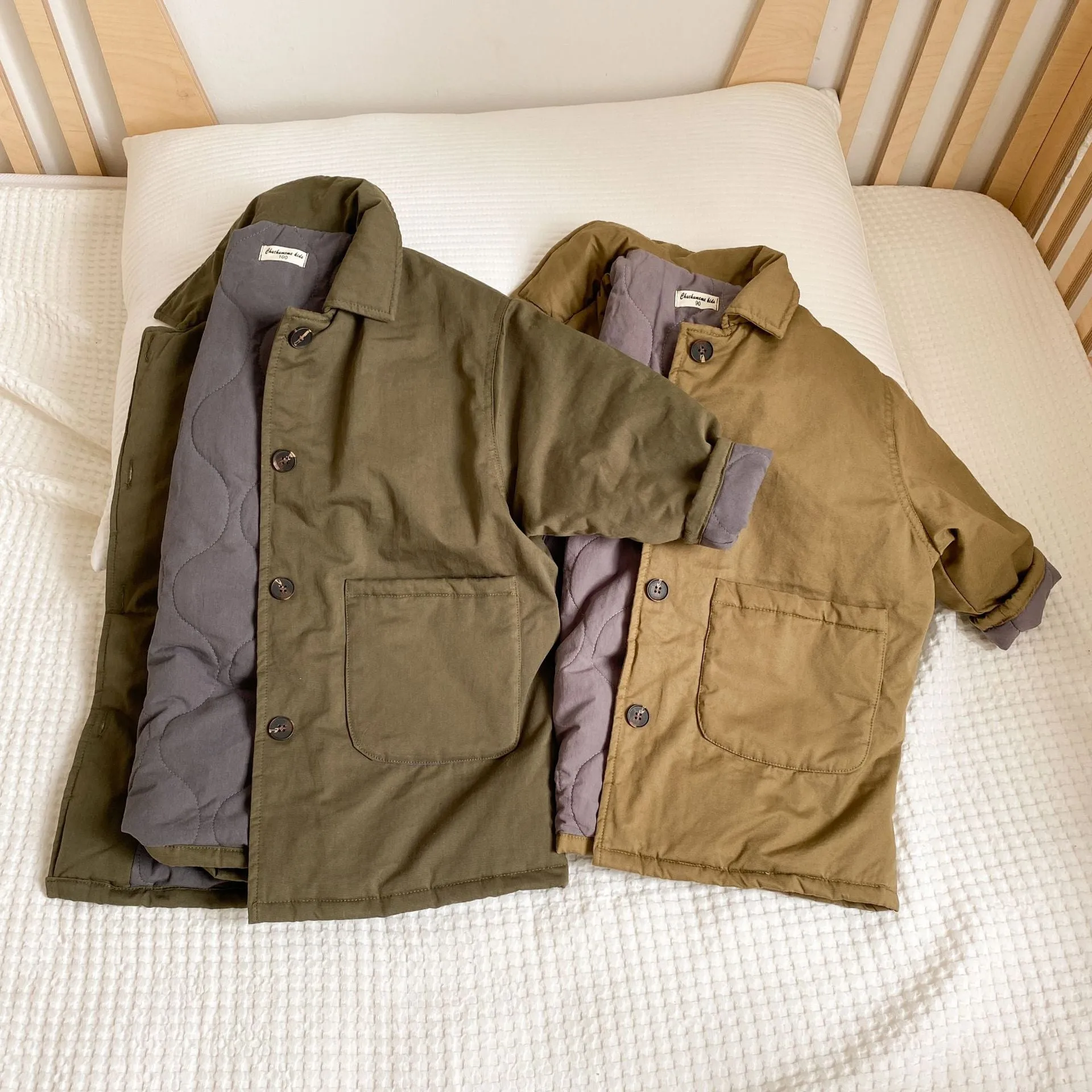 Cozy Kids' Army Green Parka