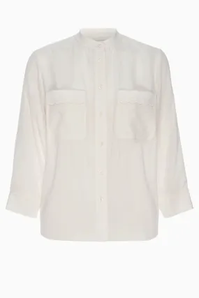 Frame Denim Scallop Trim Shirt - Cream