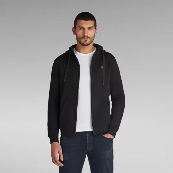 G-STAR INC - Men - Premium Basic Hooded Sweater - Black