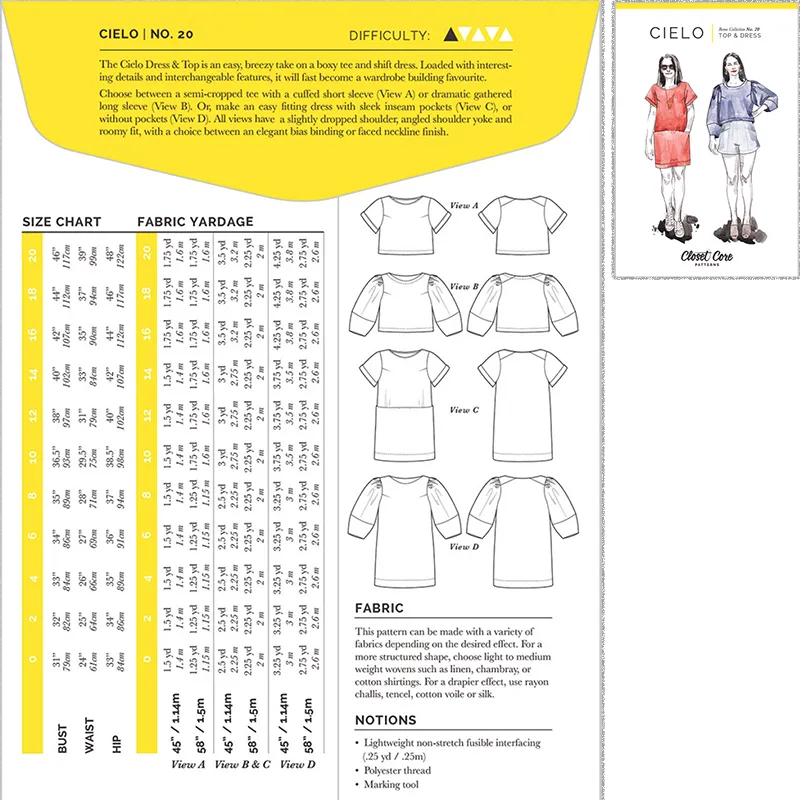Garment Kit - Cielo Top - Batik Rayon