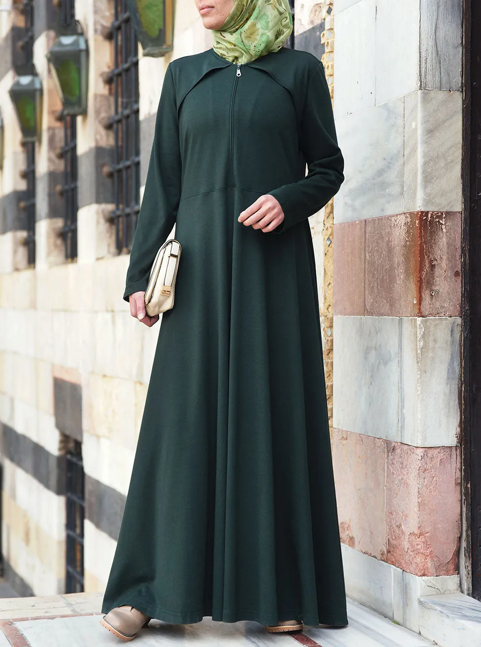Hasana Zipped Jersey Abaya