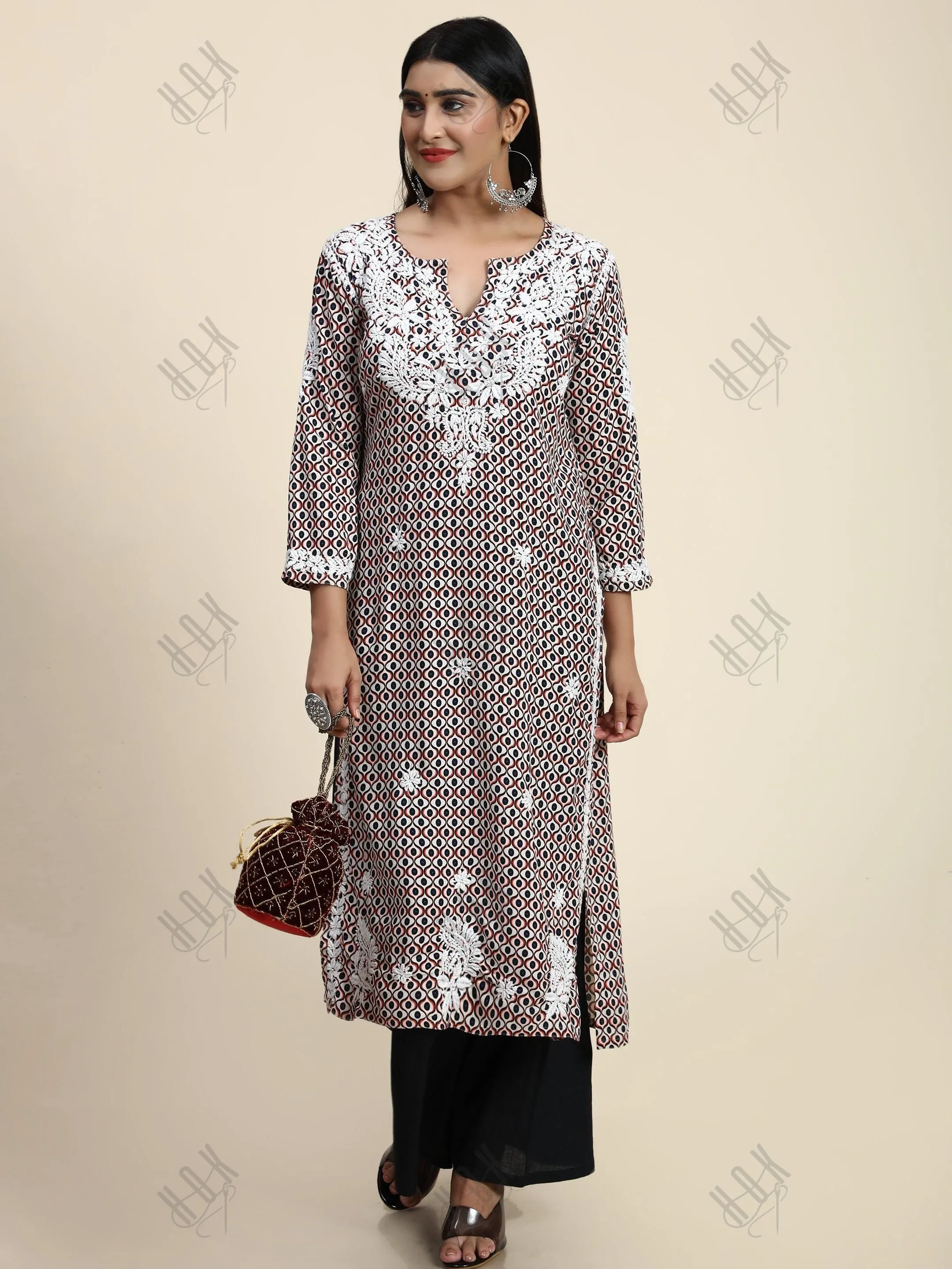HOK Chikankari Fancy Long Kurti 3