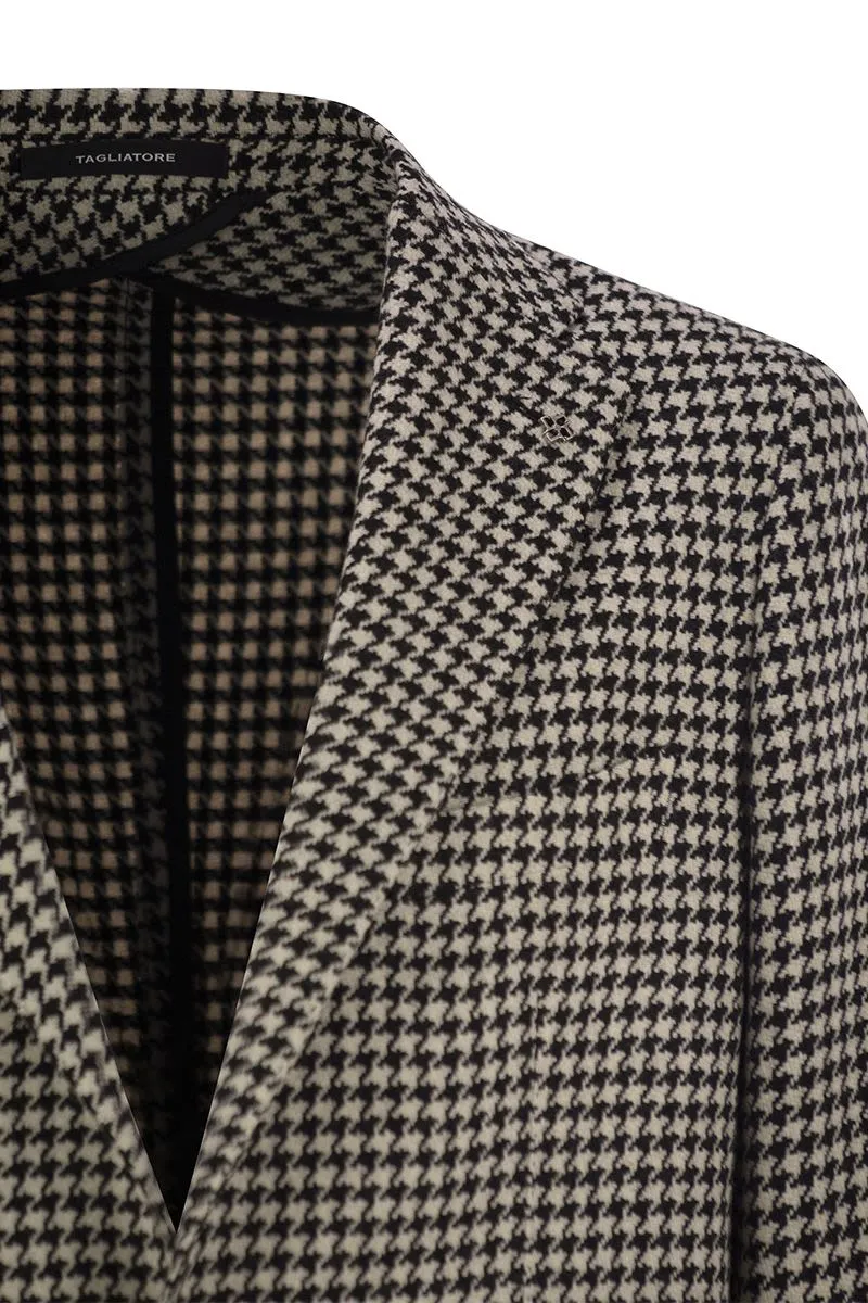HOUNDSTOOTH VIRGIN WOOL BLEND JACKET