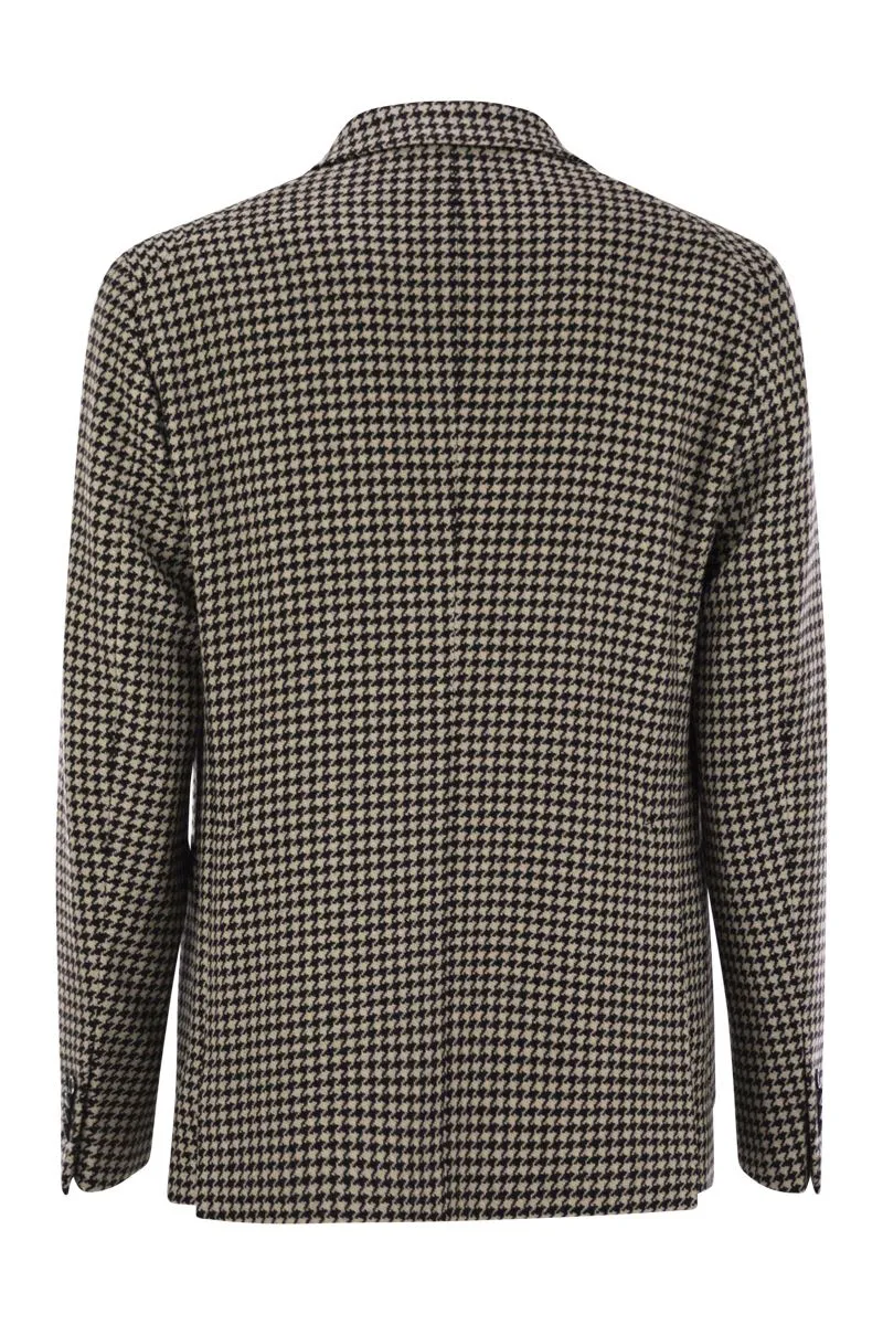 HOUNDSTOOTH VIRGIN WOOL BLEND JACKET
