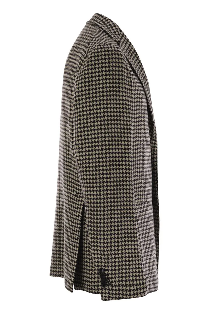 HOUNDSTOOTH VIRGIN WOOL BLEND JACKET