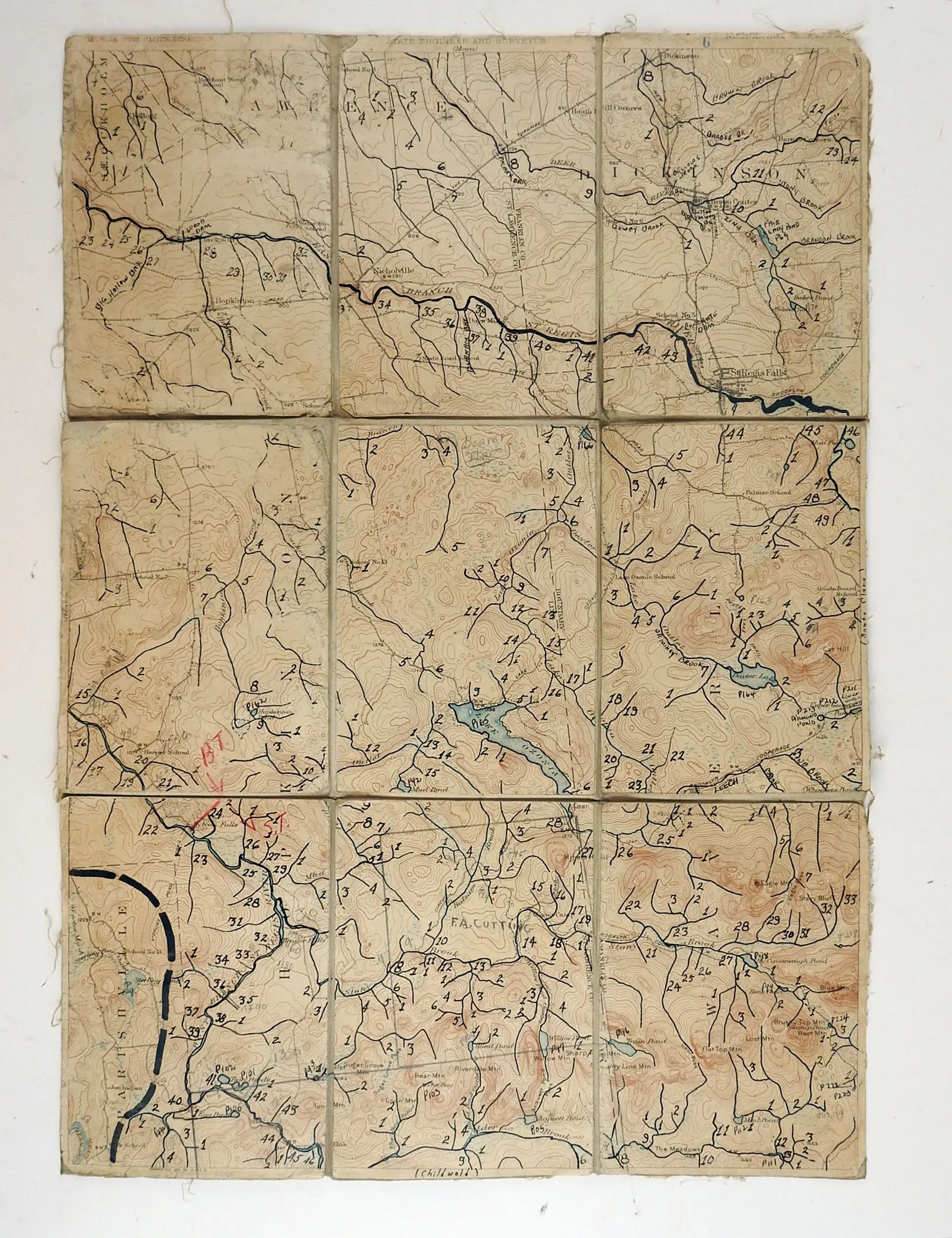 Nicholville New York 1921 US Geological Survey Folding Map