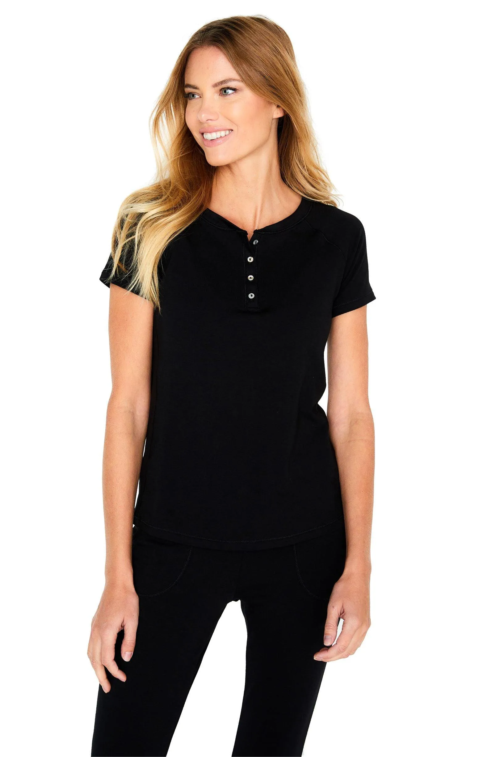 Olivia Short Sleeve Henley Loungewear Set