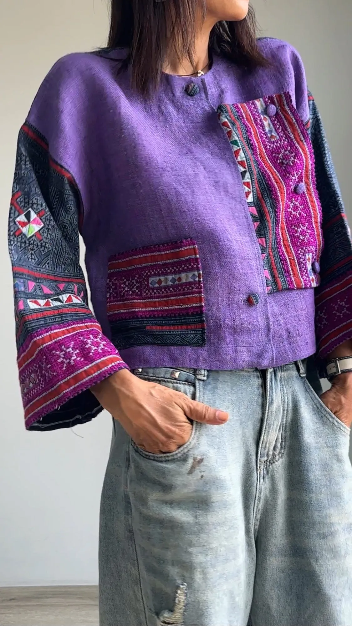 Purple crop top jacket