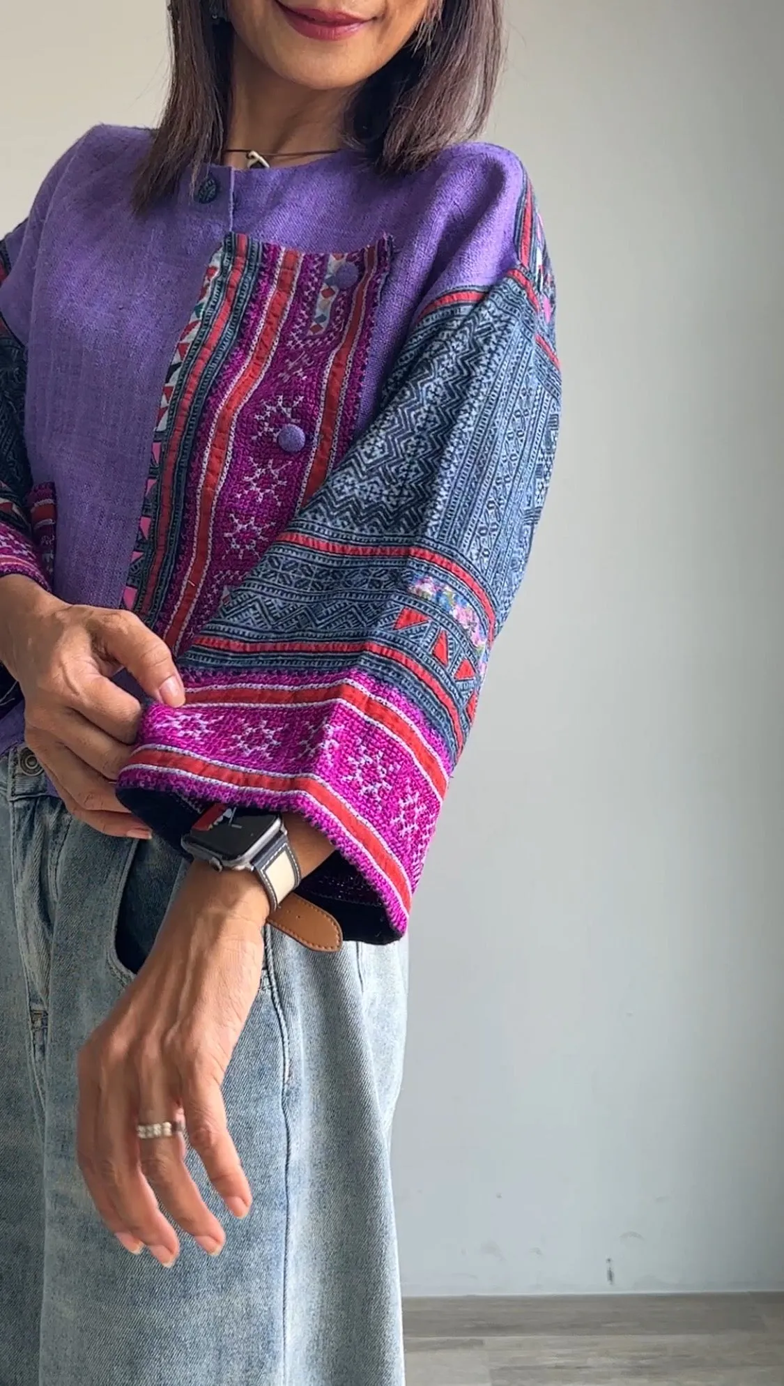 Purple crop top jacket